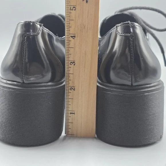 Jeffrey Campbell Bardem Shoes Womens 8 Black Leather Platform Oxford Pointed Toe - Picture 13 of 15